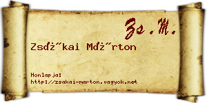 Zsákai Márton névjegykártya