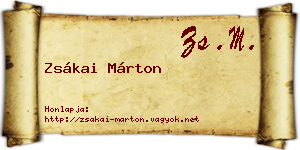 Zsákai Márton névjegykártya
