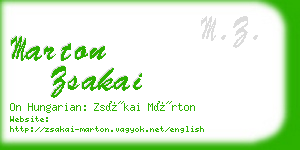 marton zsakai business card